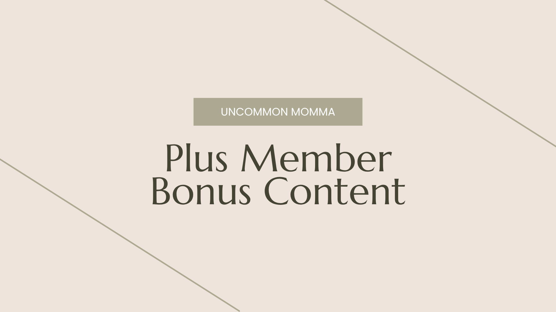 👑 Plus Member Bonus Content