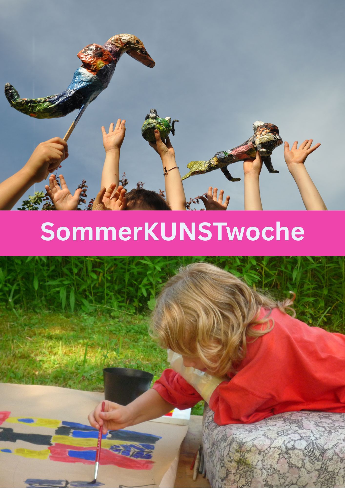 Sommerkunstangebot für Kinder in der 3. Ferienwoche