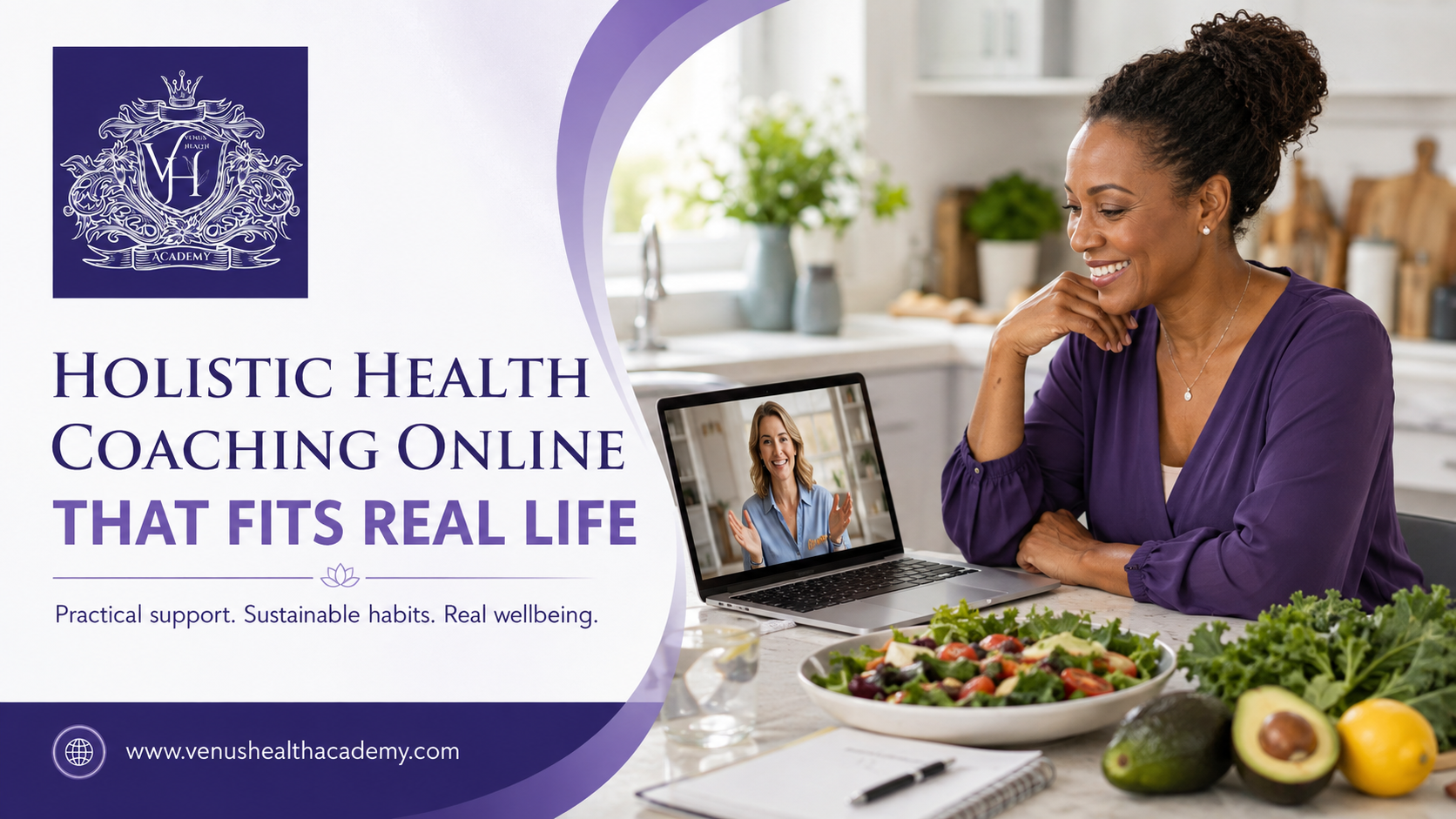 Discover online holistic health coaching that fits real life. Build sustainable habits, improve wellbeing and access expert support with Venus Health Academy.