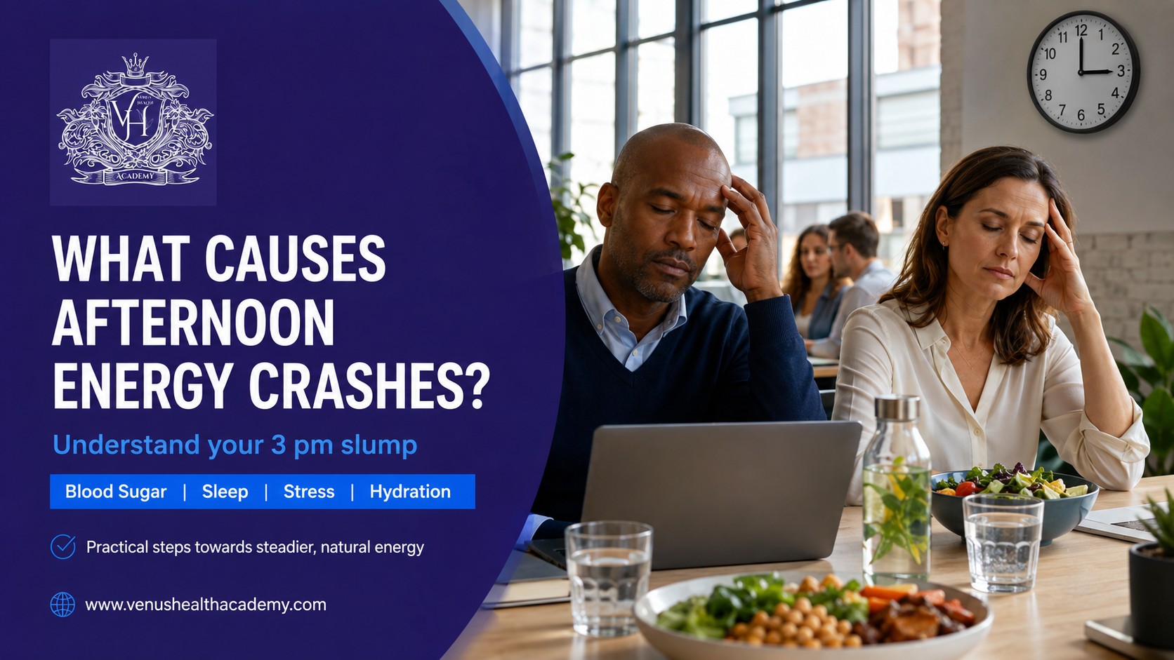 Discover what causes afternoon energy crashes, from blood sugar fluctuations and poor sleep to stress and dehydration, and learn how to restore steady energy.